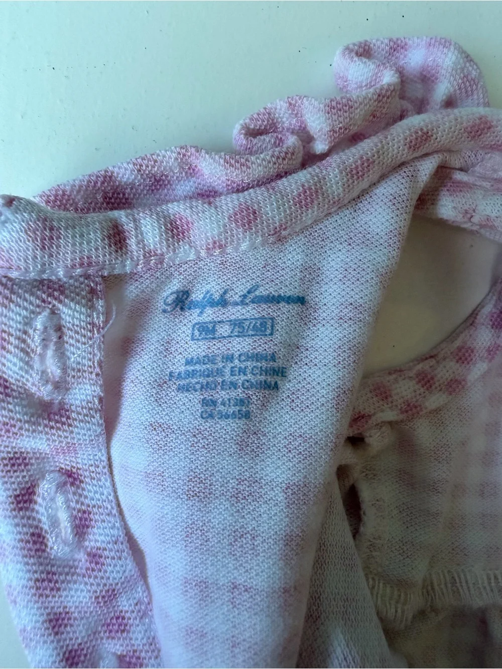 Pink Gingham Ralph Lauren baby girl bubble 9m